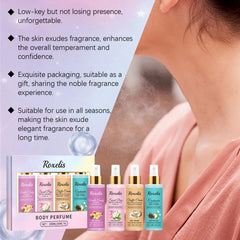 Roxelis 1set Body Fragrance Perfume Spray Set Long Lasting Freshing Fruit Scent Daily Dating Glamour Flirting Elegant Perfume
