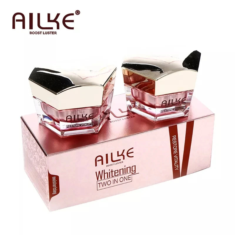 AILKE Lightening Cream, Antioxidant, Glowing, Reduce Spots, For Black, Dark Skin, Whitening Face Care Set for All Skin Types