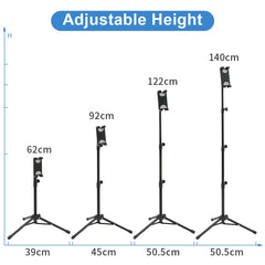 Portable Tablet Tripod Floor Stand Mobile Phone Holder Height Adjustable 360 Rotating for 4.5-12.9 Inch Phone and Tablet