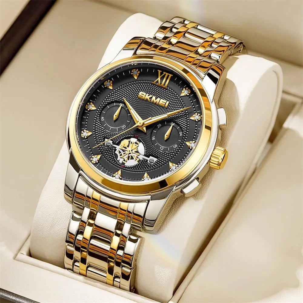 Classic Business Wristwatch Top Brand Mens Watches Classic Mens Watches Waterproof Stainless Steel Strap
