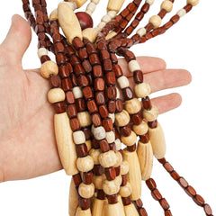 Natural Wooden Door Beaded Curtain Doorway Bead Front Door Decor Curtain Beige Brown Door Curtain Beads for Bedroom Living Room