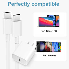 PD 30W Fast Charging Type USB C  Charger with C to C Cable Set for iPhone 15 and Samsung Android Phone--3 Pack