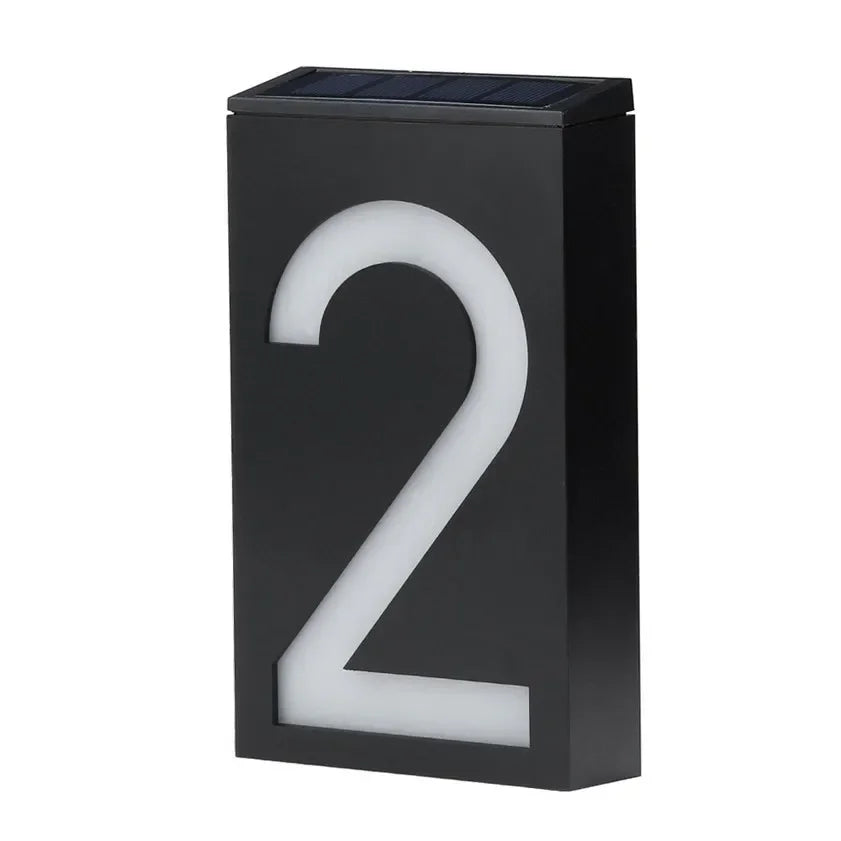 LED Solar House Number Outdoor Address Sign Light Exterior House Number Digital Flat Number Luminous Numbers Villa Custom Sign