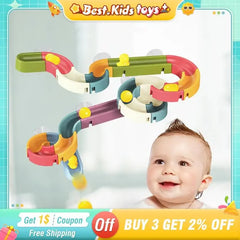 Baby Bath Toys DIY Slide Track Pipeline Yellow Ducks Bathroom Bathtub Play Shower Water Educational Toys For Kids Birthday Gift