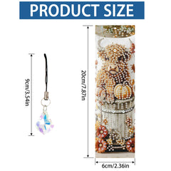 4Pcs Special Shape Flowers Mushroom DIY Bookmarks Diamond Painting Kits Diamond Art Bookmark with Pendant for Adults Beginners
