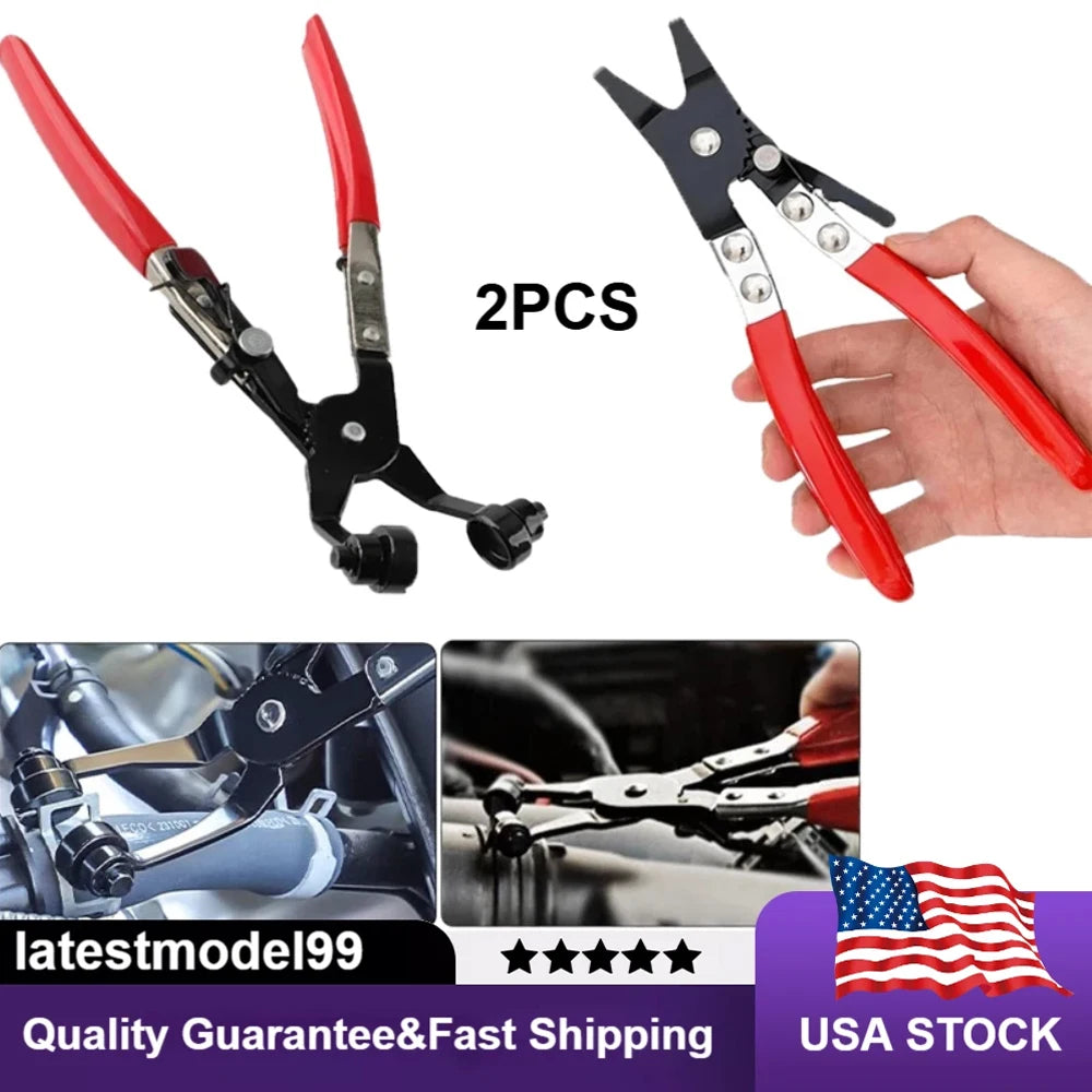 Car Hose Clamping Pliers Bendable Hose Clamps Cable Type Flex Cable Long Clamps Straight Hose Bundle Removal Auto Repair Tools
