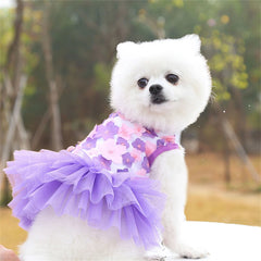 Floral Dog Dress for Small Breeds - Woven Polyester, Pullover Style, Breathable Pet Apparel for Dogs & Cats, Perfect for Toy & M