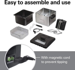 35042 Professional Style Electric Deep Fryer, XL Frying Basket, Lid with View Window, 1800 Watts, 21 Cups /5 Liters Oil Capacity