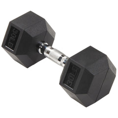 Rubber Hex Dumbbell, Anti-Roll, 30LB, Noise Reduction, Home Gym Equipment for Men/Women