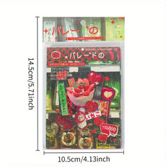 3 types of film cutting sticker books in a retro comic style, DIY planner scrapbook, creative and exquisite sticker books
