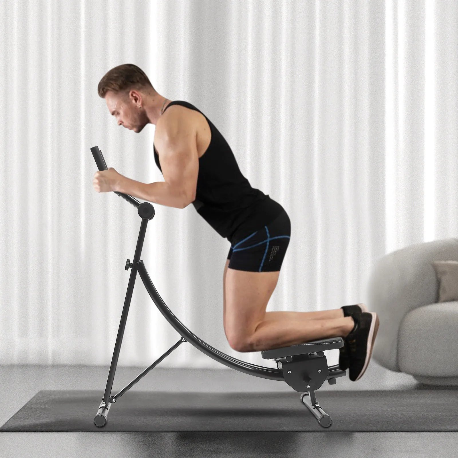 Ab Workout Equipment, Ab Machine for Home Gym, Foldable Core & Abdominal Exercise Machine, Adjustable Ab Machine
