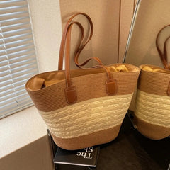Straw bag bag women's summer inswind new beach seaside outdoor travel vacation large capacity shoulder bag