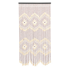 Natural Wooden Door Beaded Curtain Doorway Bead Front Door Decor Curtain Beige Brown Door Curtain Beads for Bedroom Living Room