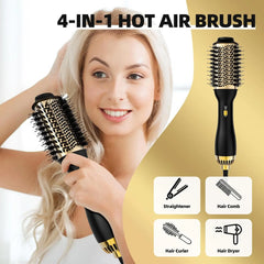 4-in-1 Hot Air Brush with Oval Barrel - Salon-Grade Styling Tool for All Hair Types