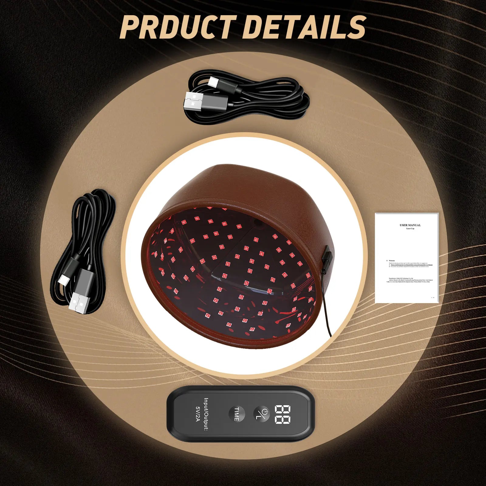 Hair Growth Cap  for Hair Loss 120LEDs 660nm&850nm Reduces Oiliness Deep Into Hair Follicles Strengthen Hair Roots Hair Care Hat