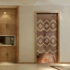 Natural Wooden Door Beaded Curtain Doorway Bead Front Door Decor Curtain Beige Brown Door Curtain Beads for Bedroom Living Room