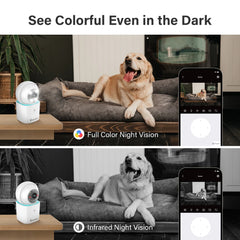 Jennov 2PCS Pet Camera Dog Cat Camera 360°/3MP with Mobile App WiFi Baby Camera Monitor for Home Indoor Security