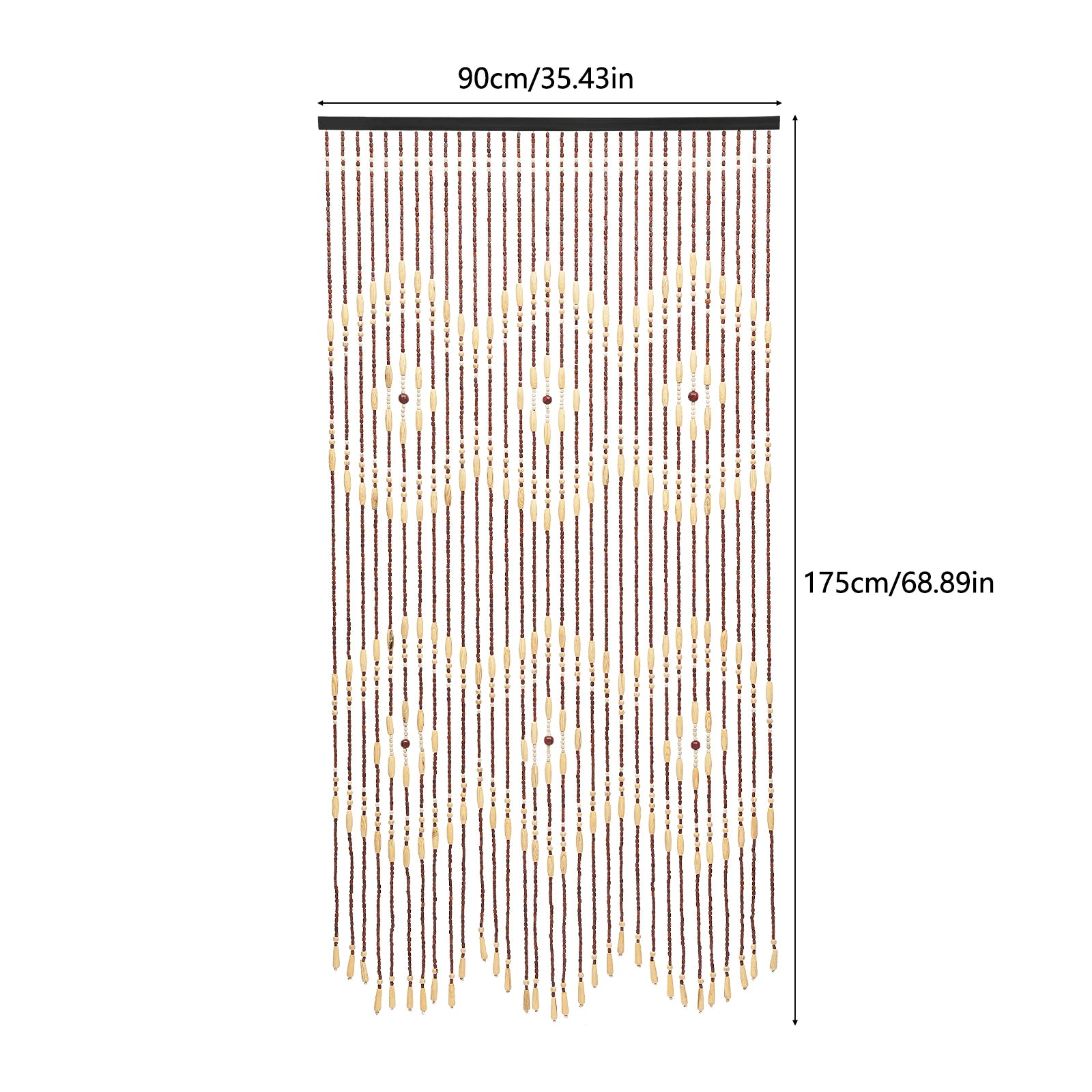 Natural Wooden Door Beaded Curtain Doorway Bead Front Door Decor Curtain Beige Brown Door Curtain Beads for Bedroom Living Room
