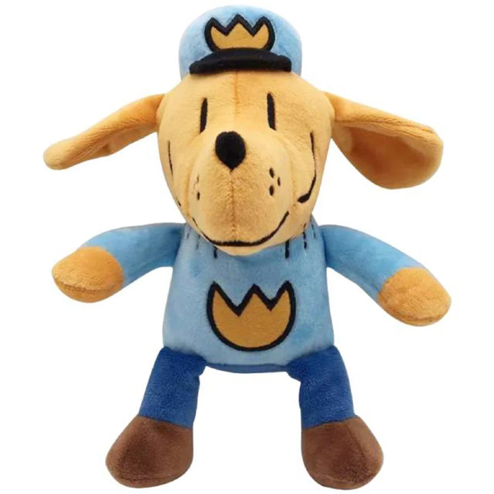 For Dog Man Detective Dog Plush Toy PP Cotton Fluffy Dog Toy Soft Soft Dog Plushies Cartoon Baby Toy for Christmas Birthday Gift