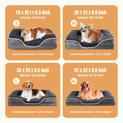 Supportive Orthopedic Dog Bed Memory Foam Waterproof Non-Slip Removable Washable Cover Medium Dogs Comfortable Pet Sofa