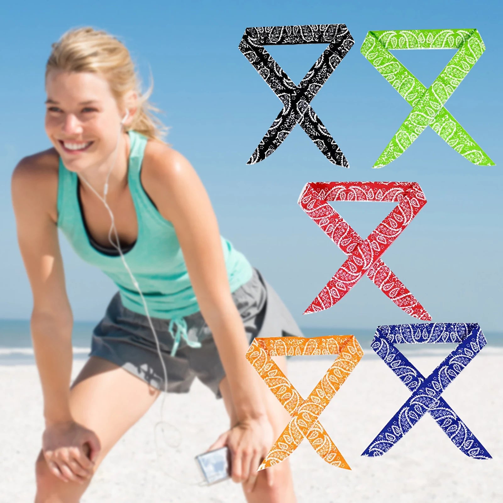 Summer Ice Cooling Scarf Cooling Neck Wrap Perfect for Sports Hiking Running and Outdoor Travel UV Protection