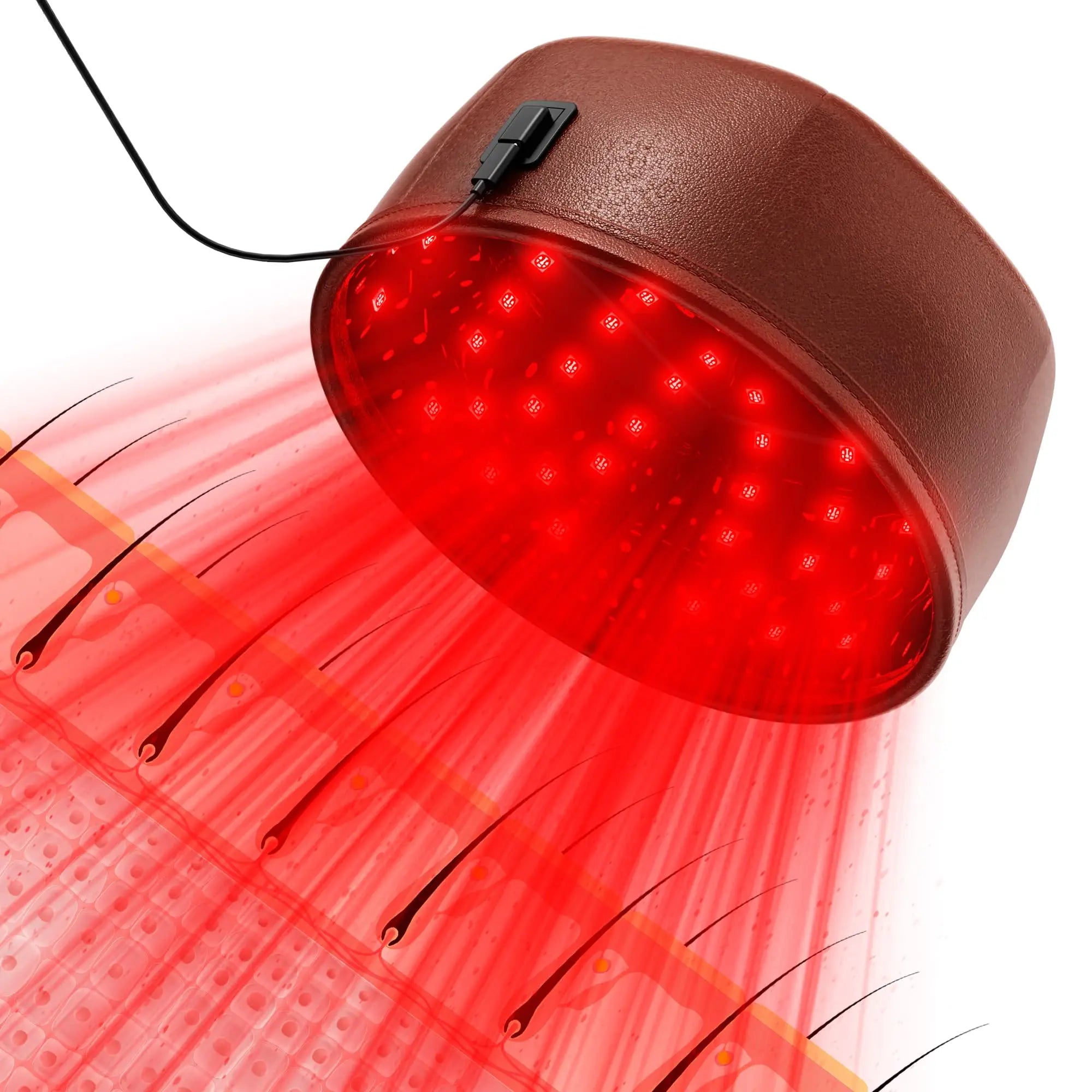 Hair Growth Cap  for Hair Loss 120LEDs 660nm&850nm Reduces Oiliness Deep Into Hair Follicles Strengthen Hair Roots Hair Care Hat