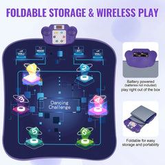 SucceBuy 6-Button Kids Electronic Dance Mat Dancing Step Play Pad with Bluetooth 5 Game Modes for Girls Toys Birthday Gifts