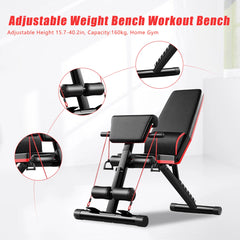 Folding Weight Bench Tilting Weight Bench for Full Training Fitness Machine Men's Home Gym Multifunctional Bodybuilding