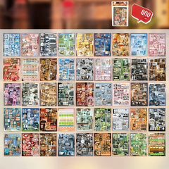 3 types of film cutting sticker books in a retro comic style, DIY planner scrapbook, creative and exquisite sticker books