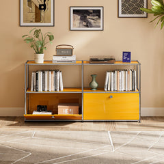 Modern Storage Cabinet Versatile Free-Standing Organizer for Living Room Bedroom and Home Office Bookshelf