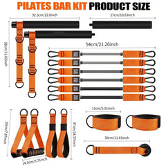 Pilates Workout Equipment & Resistance Bands Portable Weighted Exercise Pilates Bar for Home Gym Fitness Yoga Strength Training