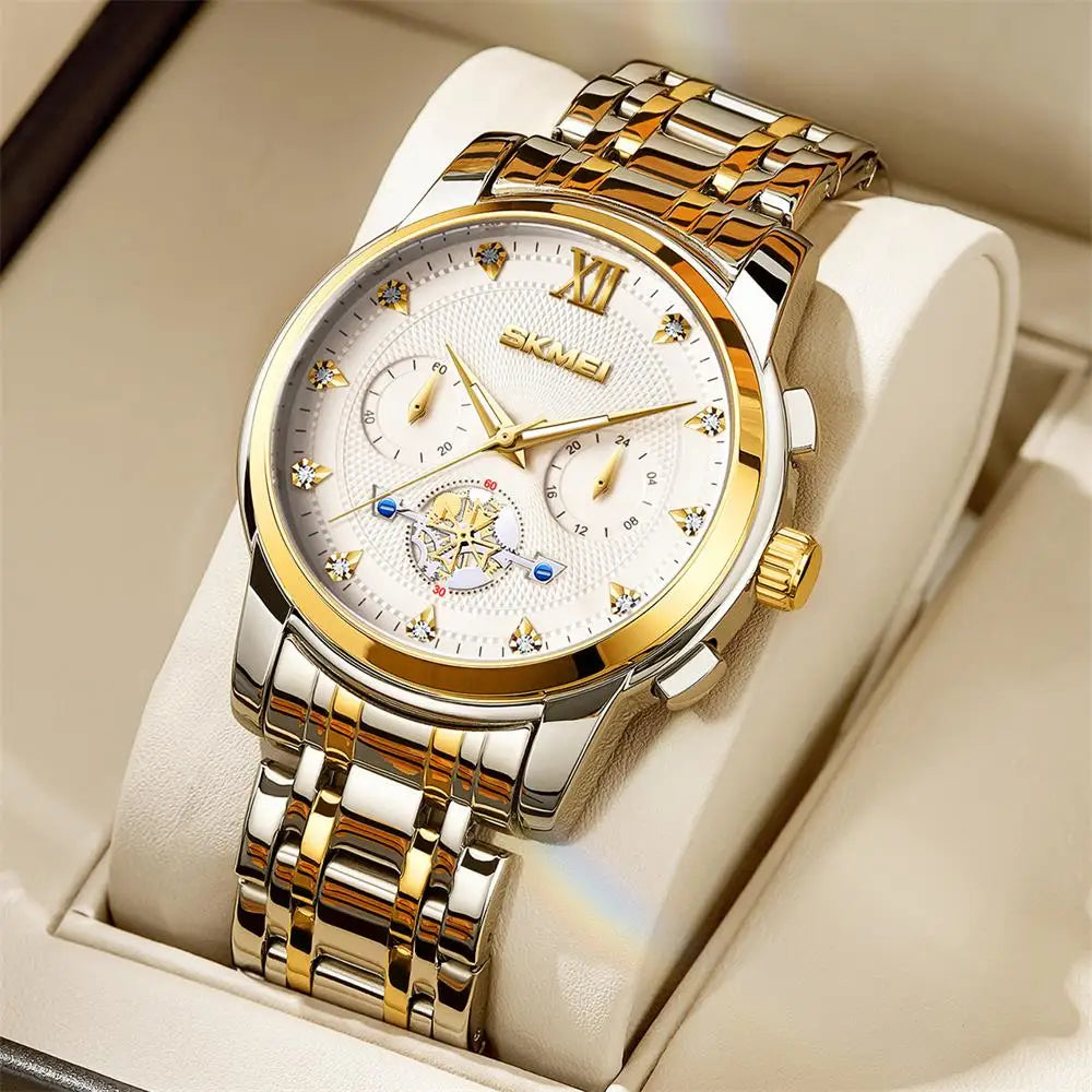 Classic Business Wristwatch Top Brand Mens Watches Classic Mens Watches Waterproof Stainless Steel Strap