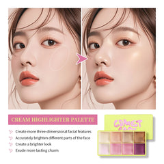 8Colors Highlight/Brow/Blush Palett Enhance Facial Three-dimensional Makeup Shimmer Waterproof Makeup Tool Cosmetic
