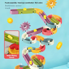 Baby Bath Toys DIY Slide Track Pipeline Yellow Ducks Bathroom Bathtub Play Shower Water Educational Toys For Kids Birthday Gift