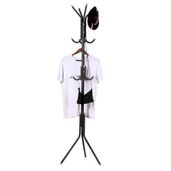 Multi Hook Metal Coat Hat Rack Tree Stand Clothes Bag Hanger Organizer Steel + Plastic for Home Bedroom