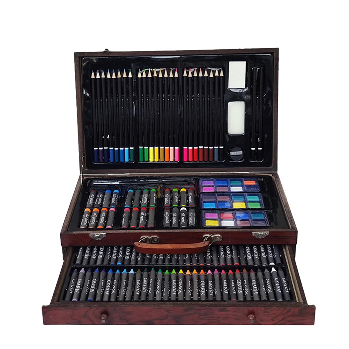 140Pcs/Set Painting Drawing Art Set Children's art Crayon Oil Paintbrush Watercolor Colour Pencil Portable Gift Box Kids Gift