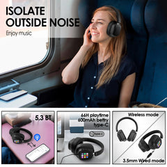 Siindoo NEWEST ANC930Plus Hybrid ANC Wireless Headphone, With Multi Magnetic Touch Control LED Screen AND APP Download 1GB MP3
