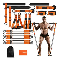 Pilates Bar Kit with Resistance Bands Pilates Workout Equipment Portable Yoga Pilates Stick Home Gym Strength Training Equipment