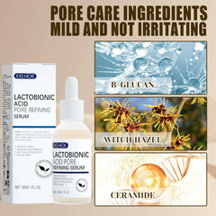 EELHOE Lactobionic Acid Pore Shrinking Essence Skin Elastic and Fine Cleansing Blackhead Skin Care Essence