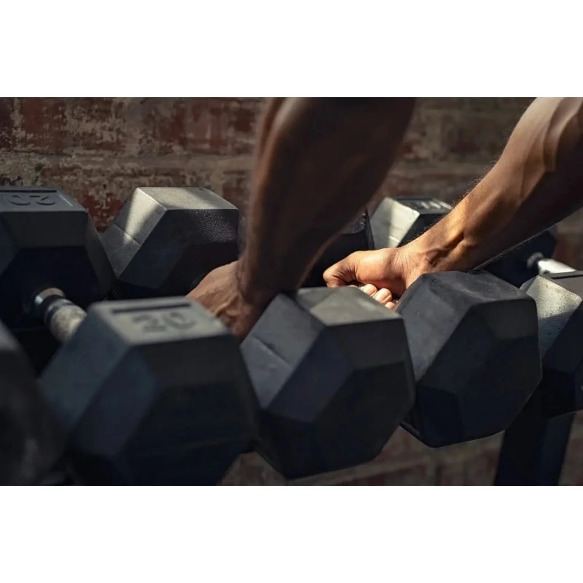 Rubber Hex Dumbbell, Anti-Roll, 30LB, Noise Reduction, Home Gym Equipment for Men/Women