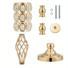 2/10 Piece Set Metal Diamond Crystal Vase, 24 Inch Gold Multi-Purpose Tall Flower Stand, Wedding Centerpiece Birthday Party Home