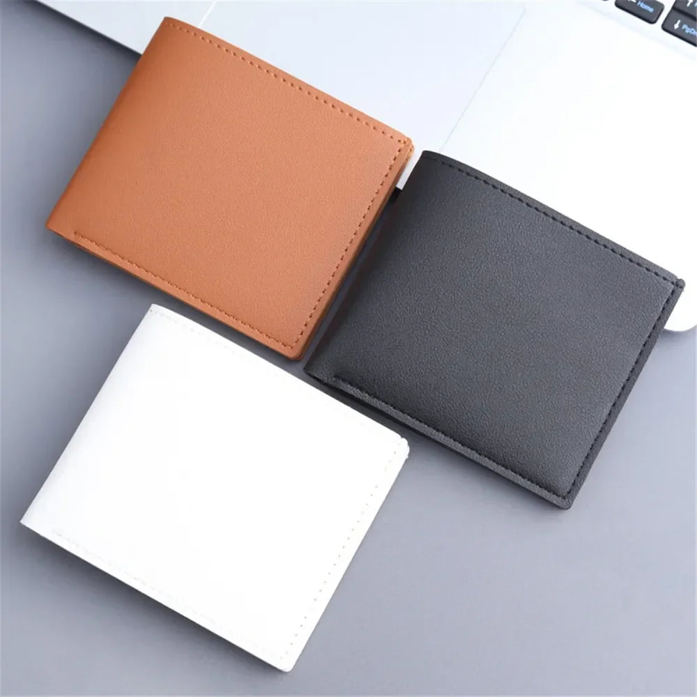 Men Short Pu Leather Wallets Vintage Thin Male Credit Card Holder Black Small Money Purses large capacity card holder Bag