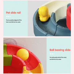 Baby Bath Toys DIY Slide Track Pipeline Yellow Ducks Bathroom Bathtub Play Shower Water Educational Toys For Kids Birthday Gift