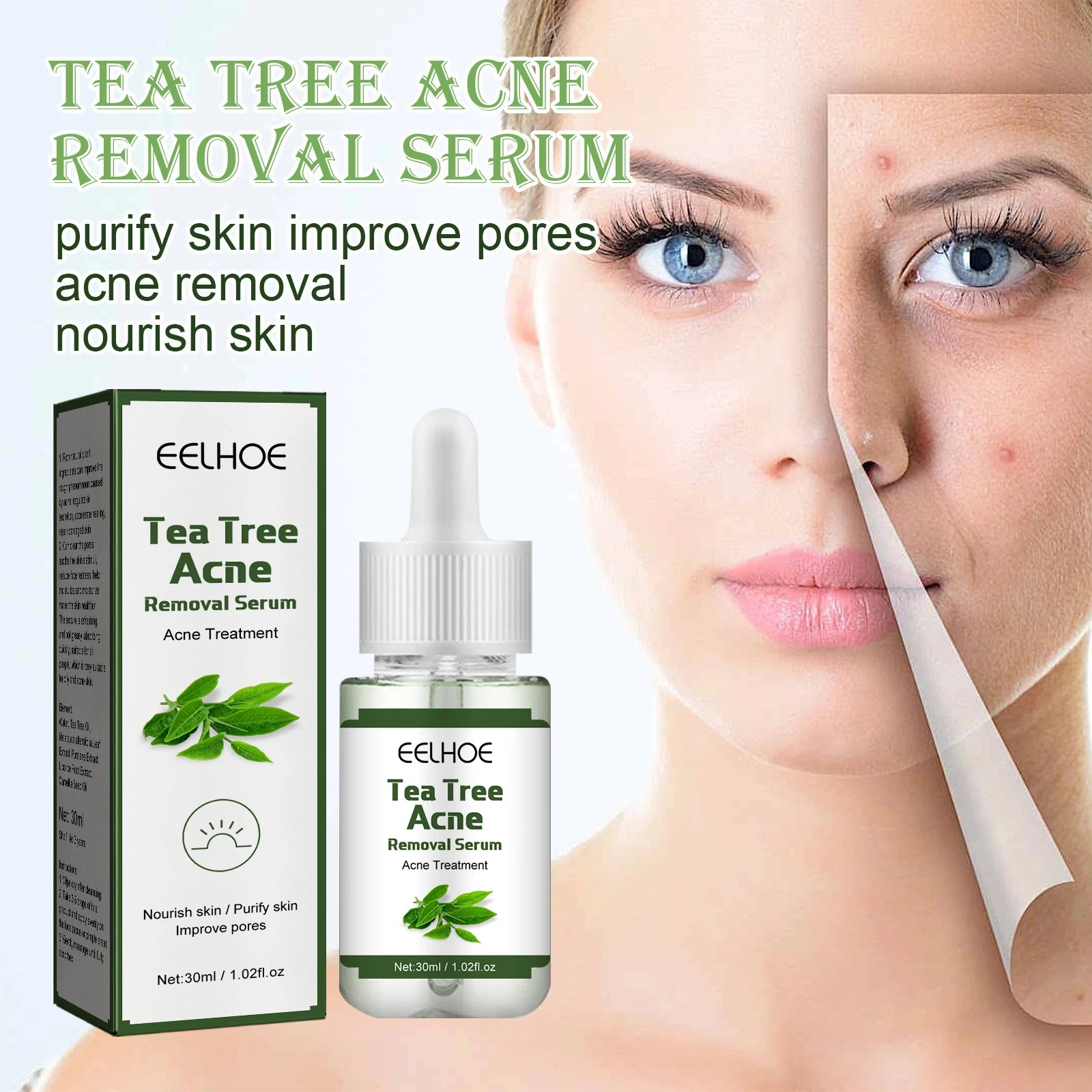 EELHOE Tea Tree Acne Repair Essence To Remove Acne, Nourish The Skin