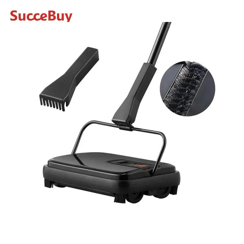 SucceBuy Manual Carpet Sweeper 7.87in Sweeping Path 300ml Dustbin Capacity with Comb for Home Rugs Hardwood Surfaces Wood Floors