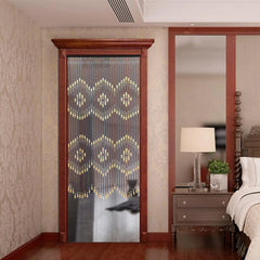 Natural Wooden Door Beaded Curtain Doorway Bead Front Door Decor Curtain Beige Brown Door Curtain Beads for Bedroom Living Room