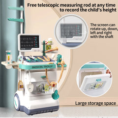 Doctor Kit for Kids Pretend Medical Station Set Mobile Cart with Sound and Light Kids Doctor Kit for Toddlers 3-8 Birthday Gifts