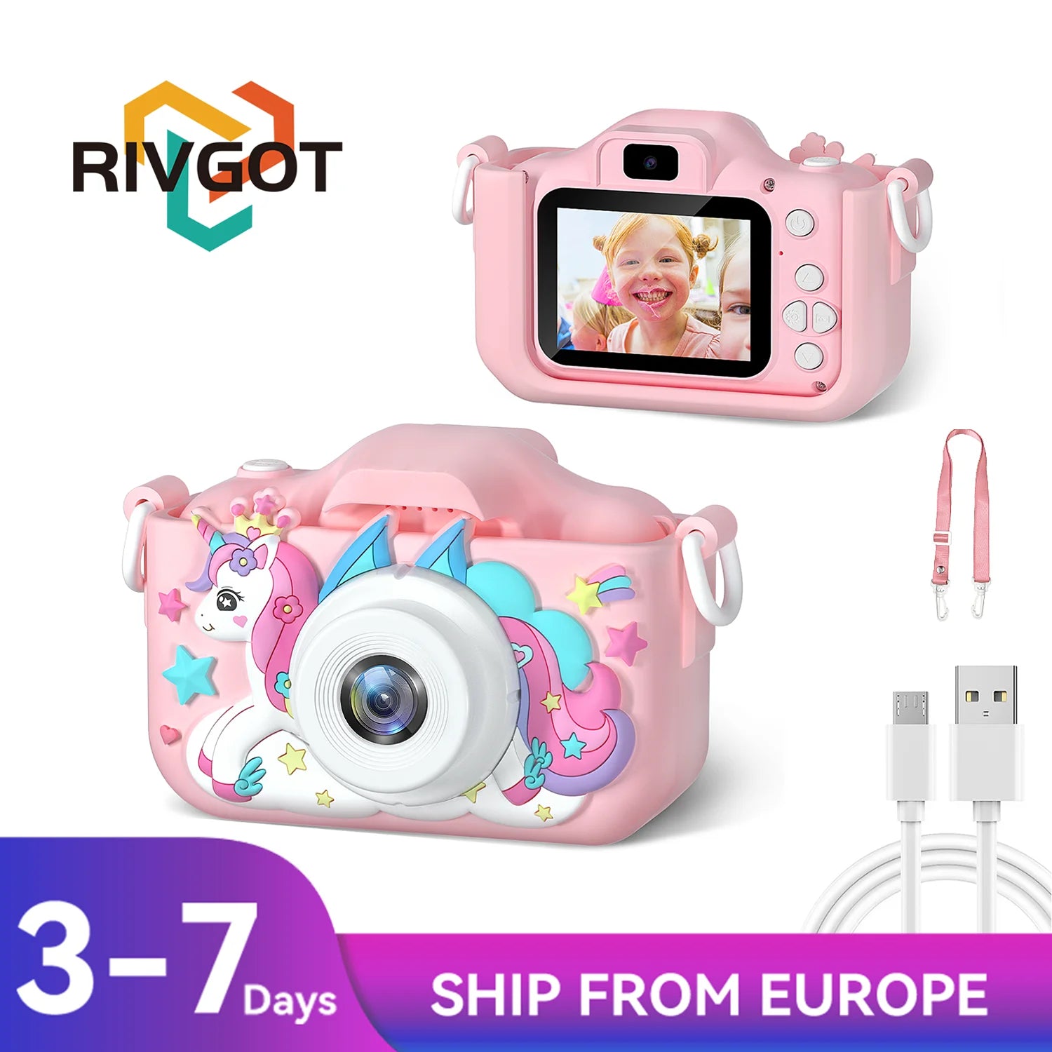Children Camera 1080P HD Toddler Digital Video Camera 2.0-inch Kids Camera with Silicone Cases Toys for Christmas Birthday Gifts