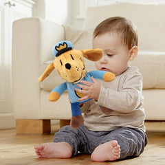 For Dog Man Detective Dog Plush Toy PP Cotton Fluffy Dog Toy Soft Soft Dog Plushies Cartoon Baby Toy for Christmas Birthday Gift