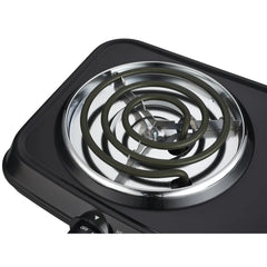 Portable Double Burner Hot Plate 1800W Compact Electric Cooking Stove Adjustable Temperature Rubber Feet User Friendly Kitchen